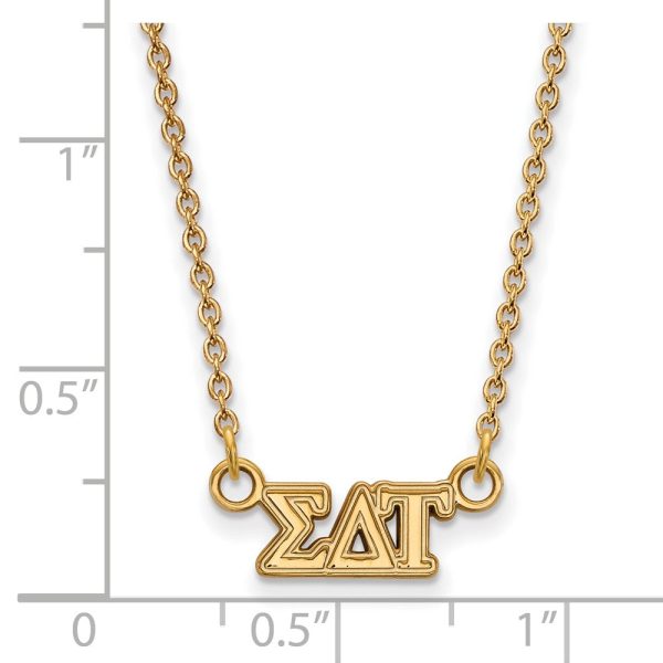 14K Plated Silver Sigma Delta Tau XS (Tiny) Greek Letters Necklace Discount