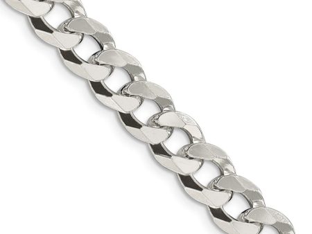 Men s 8.5mm Sterling Silver Solid Beveled Curb Chain Necklace Supply