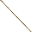 1.3mm, 14k Yellow Gold, Diamond Cut Rope Chain Necklace Online