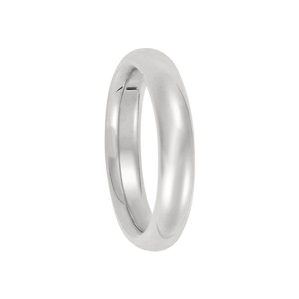 4mm Heavy Polished Domed Comfort Fit Band in Platinum Sale