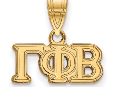 14K Plated Silver Gamma Phi Beta Medium Greek Letters Pendant For Cheap