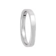 2.5mm Square Comfort Fit Polished Band in 14k White Gold Online