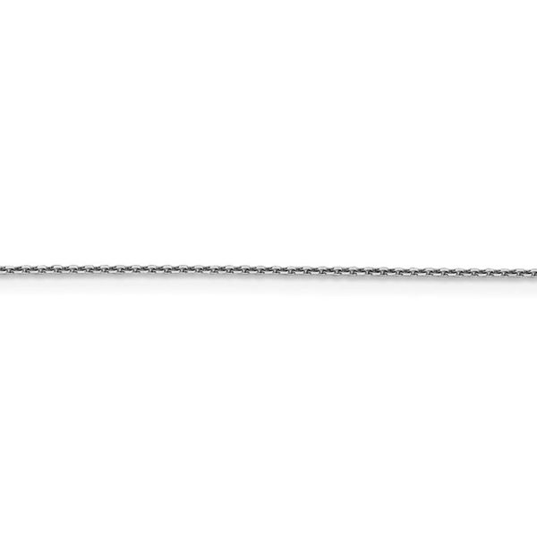 0.9mm 14k White Gold Solid Diamond Cut Cable Chain Necklace Online now