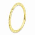 1.5mm Stackable 14K Yellow Gold Plated Silver Twisted Band For Discount