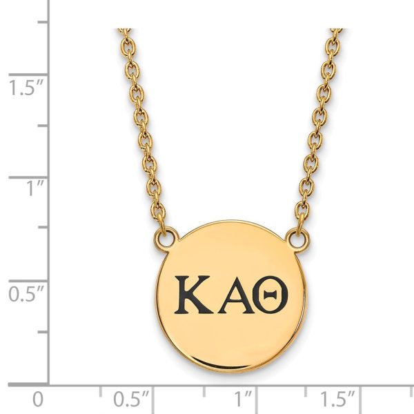 14K Plated Silver Kappa Alpha Theta Lg Enamel Greek Letters Necklace on Sale