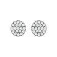 1 3 Cttw Diamond 7mm Round Cluster Post Earrings in 14k White Gold Online Sale