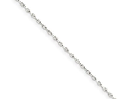 1mm Sterling Silver Solid Open Cable Chain Necklace For Sale