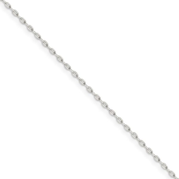 1mm Sterling Silver Solid Open Cable Chain Necklace For Sale