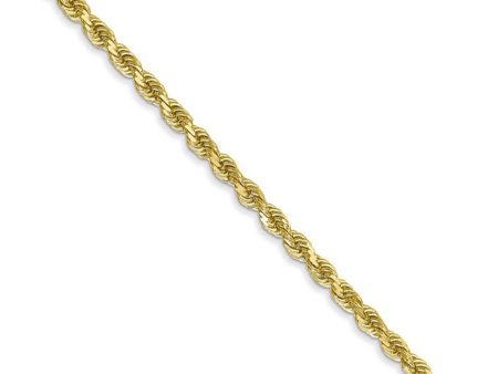 2.25mm 10k Yellow Gold Diamond Cut Solid Rope Chain Necklace Online