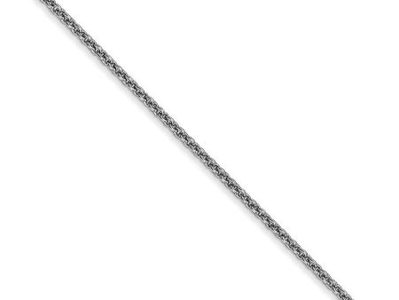 1.5mm 10k White Gold Solid Cable Chain Necklace Online Hot Sale