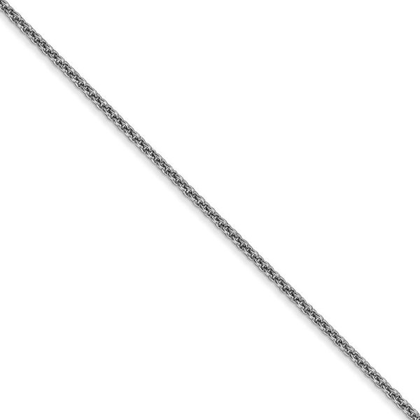 1.5mm 10k White Gold Solid Cable Chain Necklace Online Hot Sale