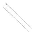 14k White Gold 2mm Elongated Flat Cable Chain Necklace Online now