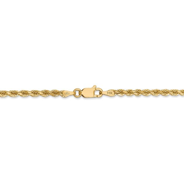 2.75mm 14k Yellow Gold, Diamond Cut Solid Rope Chain Necklace For Discount