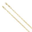 14k Yellow Gold 3.75mm Elongated Flat Cable Chain Necklace Online Hot Sale