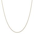 1mm 14k Yellow Gold Solid Diamond Cut Spiga Chain Necklace Hot on Sale