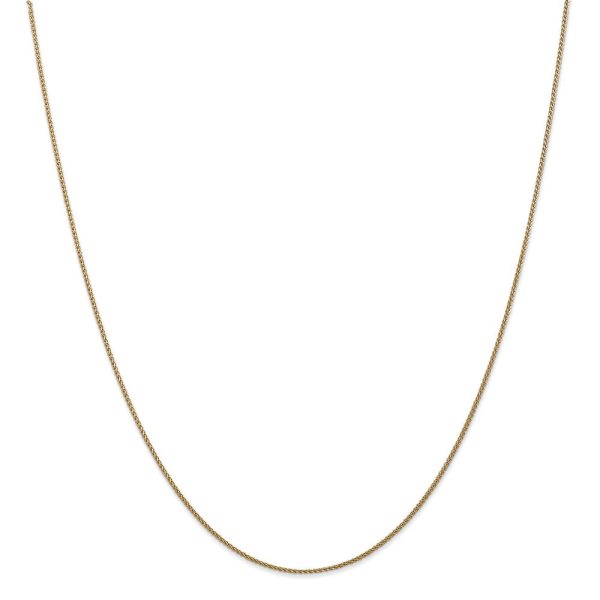 1mm 14k Yellow Gold Solid Diamond Cut Spiga Chain Necklace Hot on Sale