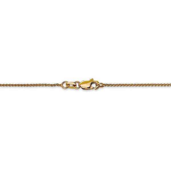 1mm 14k Yellow Gold Solid Diamond Cut Spiga Chain Necklace Hot on Sale