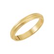 3mm Half Round Ridged Edge Band in 14k Yellow Gold Online Sale