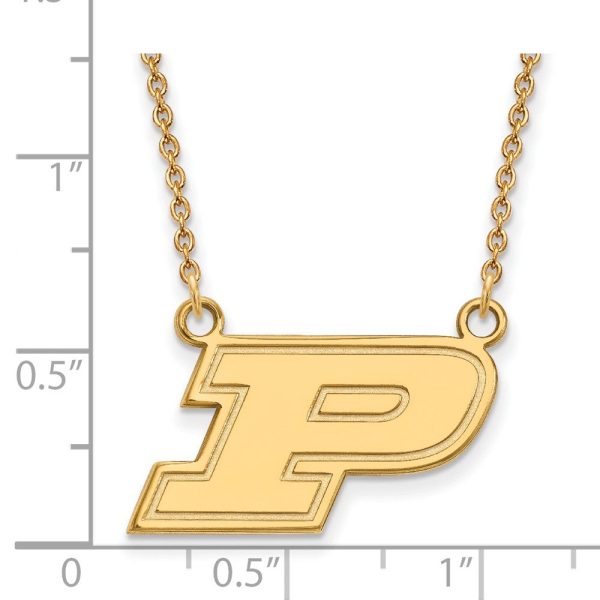 14k Yellow Gold Purdue Small Initial P Pendant Necklace For Cheap