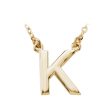 14K Yellow Gold, Kendall Collection, Block Initial K Necklace, 16 Inch For Discount