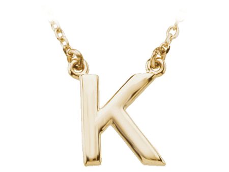 14K Yellow Gold, Kendall Collection, Block Initial K Necklace, 16 Inch For Discount