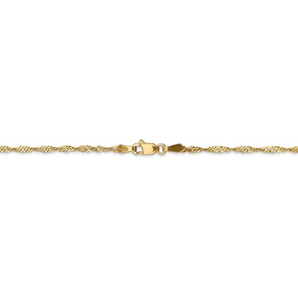 1.7mm, 14k Yellow Gold, Singapore Chain Bracelet Cheap