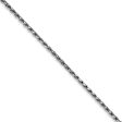 1.6mm, 10k White Gold Diamond Cut Solid Rope Chain Necklace Fashion