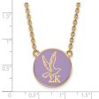 14K Plated Silver Sigma Kappa Large Purple Enamel Logo Necklace For Discount