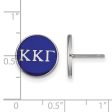 Sterling Silver Kappa Kappa Gamma Blue Enamel Disc Post Earrings Hot on Sale