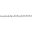 2.25mm, 14k White Gold, Diamond Cut Solid Rope Chain Necklace Online Hot Sale