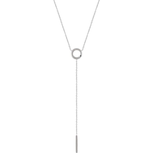 14k Yellow, White or Rose Gold Circle & Bar Y-Drop Necklace, 16-18 In. Cheap