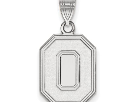 10k White Gold Ohio State Medium  O  Pendant Hot on Sale