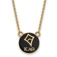 14K Plated Silver Kappa Alpha Theta Small Enamel Logo Necklace Discount