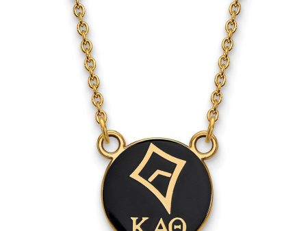 14K Plated Silver Kappa Alpha Theta Small Enamel Logo Necklace Discount