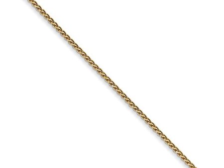 1mm 14k Yellow Gold Solid Diamond Cut Spiga Chain Necklace Hot on Sale