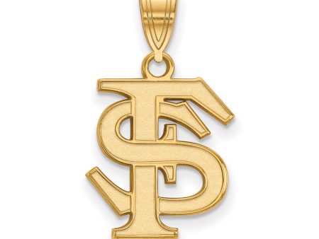 14k Yellow Gold Florida State Medium  FS  Pendant Online now