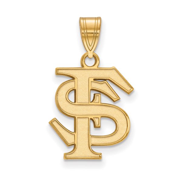 14k Yellow Gold Florida State Medium  FS  Pendant Online now