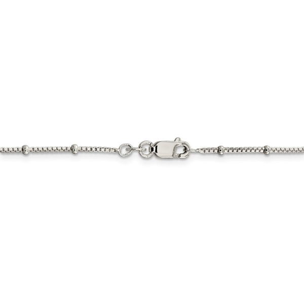 1.25mm Sterling Silver, Beaded Box Chain Necklace Online Hot Sale