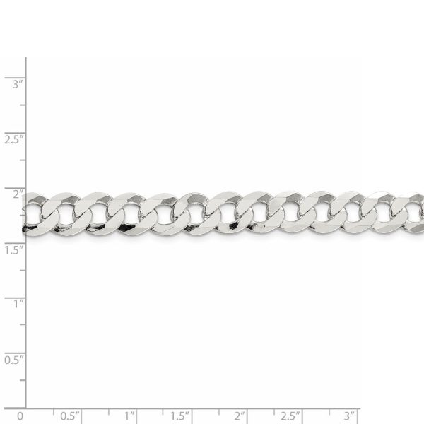 Men s 9.75mm Sterling Silver Solid Flat Curb Chain Necklace Sale