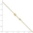 14k Yellow Gold Polished Arrow And 1mm Cable Chain Anklet, 9-10 Inch For Sale