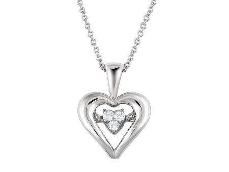 1 10 Cttw Diamond Heart Necklace in Sterling Silver, 18 Inch Online now