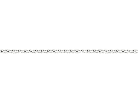 0.95mm 14k White Gold Diamond Cut Cable Chain Necklace For Sale