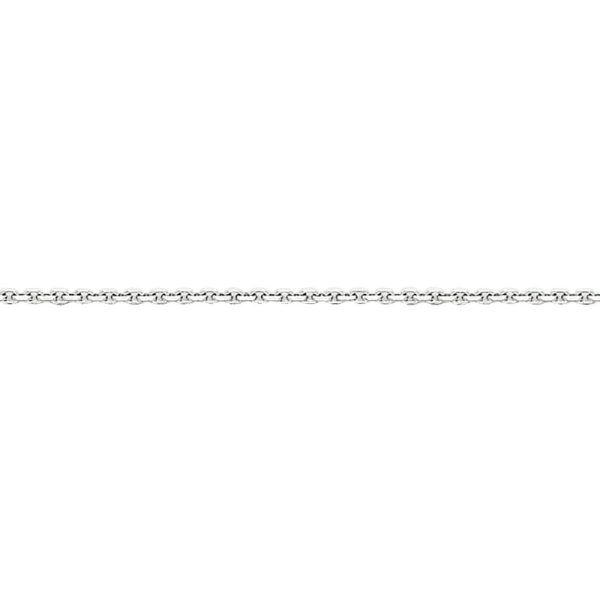 0.95mm 14k White Gold Diamond Cut Cable Chain Necklace For Sale