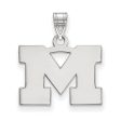 14k White Gold U. of Michigan Small Initial M Pendant Hot on Sale