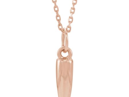 14k Yellow, White or Rose Gold 3D Small Bullet Necklace, 16-18 Inch Online now