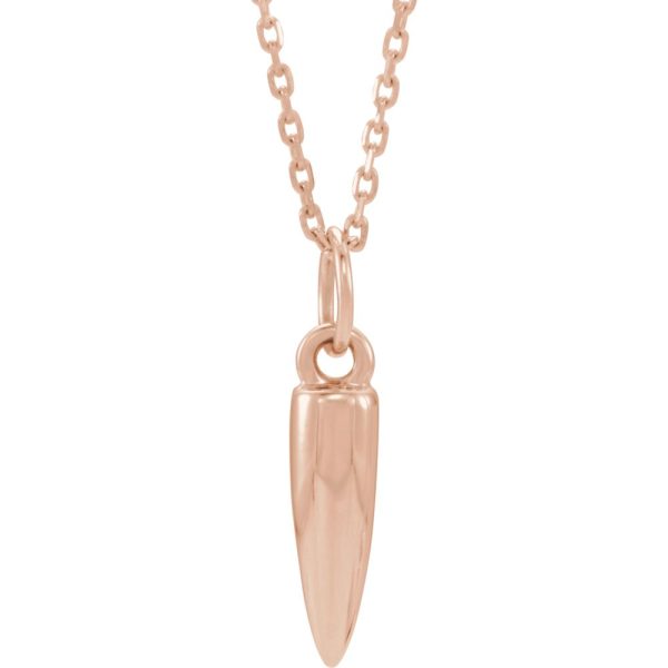 14k Yellow, White or Rose Gold 3D Small Bullet Necklace, 16-18 Inch Online now