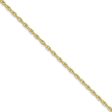 1.5mm 10K Yellow Gold Solid Cable Rope Chain Necklace For Sale