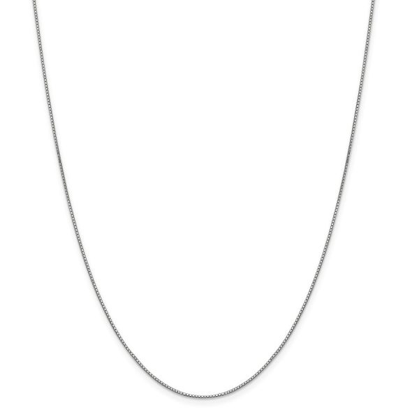 0.9mm 14k White Gold Classic Box Chain Necklace For Cheap