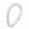 2.25mm Stackable Sterling Silver Curved Dragon Skin Band Online Hot Sale