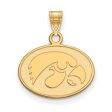 14k Yellow Gold U. of Iowa Small Oval Mascot Pendant For Cheap